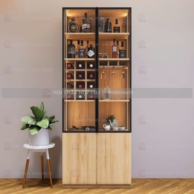 Tủ Rượu Trang Trí Gỗ Đẹp TRG002